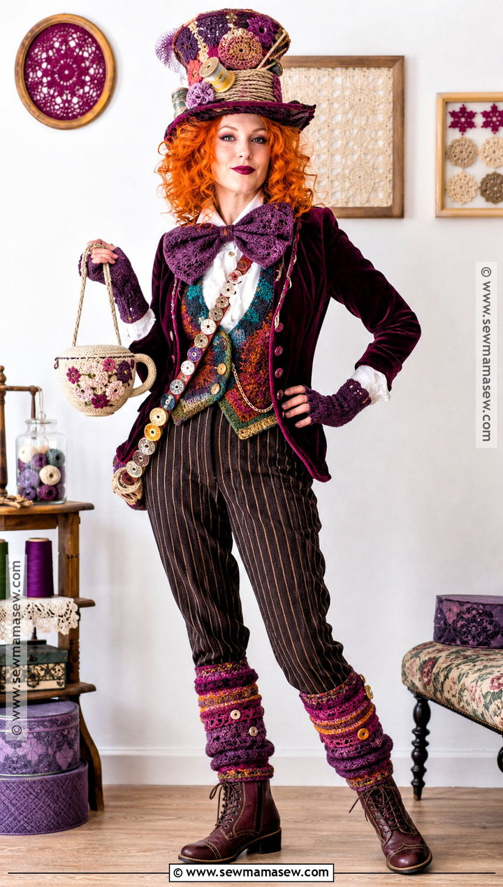 Crochet Mad Hatter Costume With Handmade Details - 50 mad hatter costume ideas