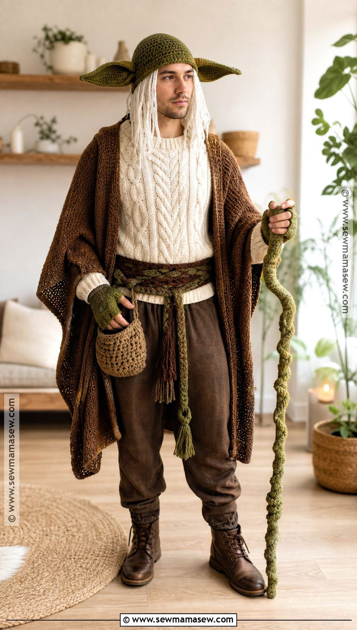 Crochet Yoda Costume With Ear Hat - 35 yoda costume ideas