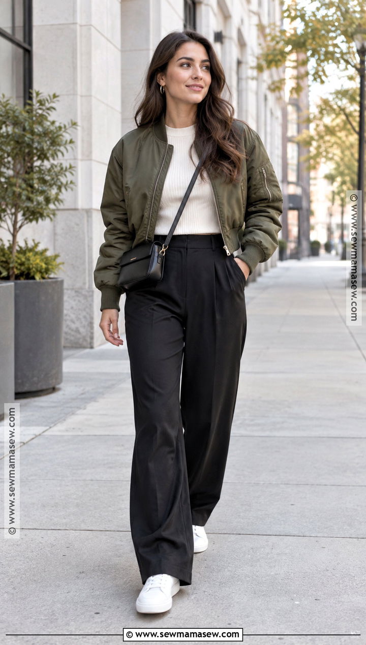 Cropped Bomber Fall Jacket Outfit - 15 fall jackets 2026
