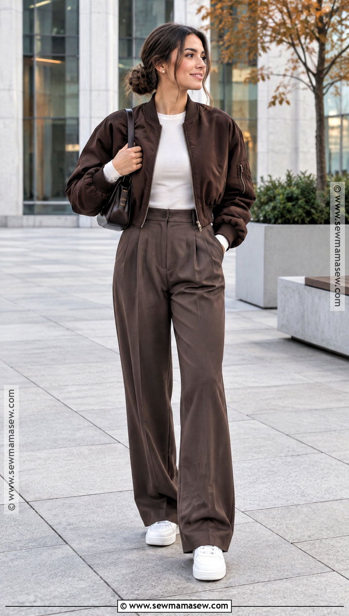 Cropped Bomber Jacket Outfit - 30 autumn jacket ideas