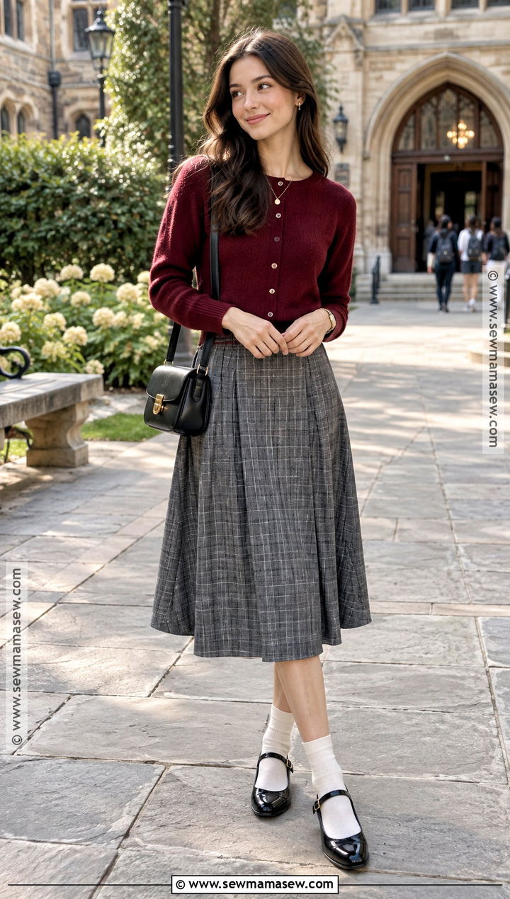 Cropped Cardigan and A Line Skirt Back to School Outfit - 15 elegant back to school outfits