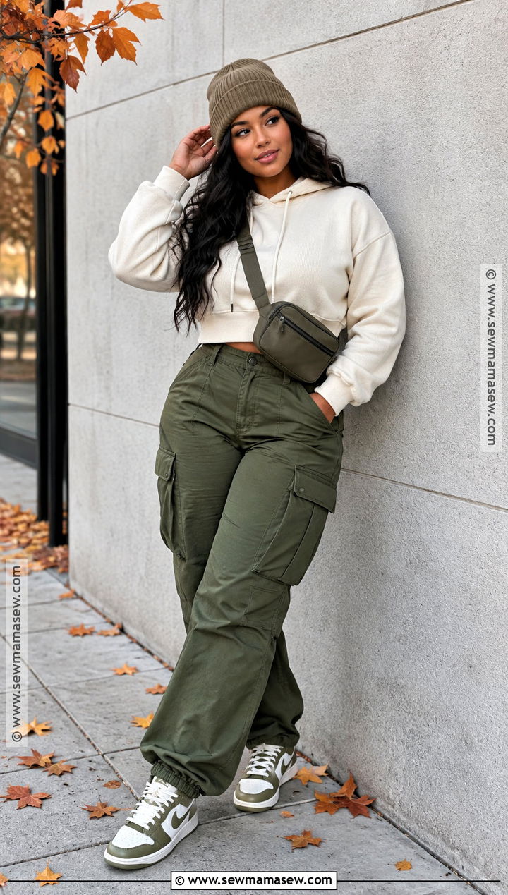 Cropped Hoodie With Cargo Pants - 25 fall hoodies