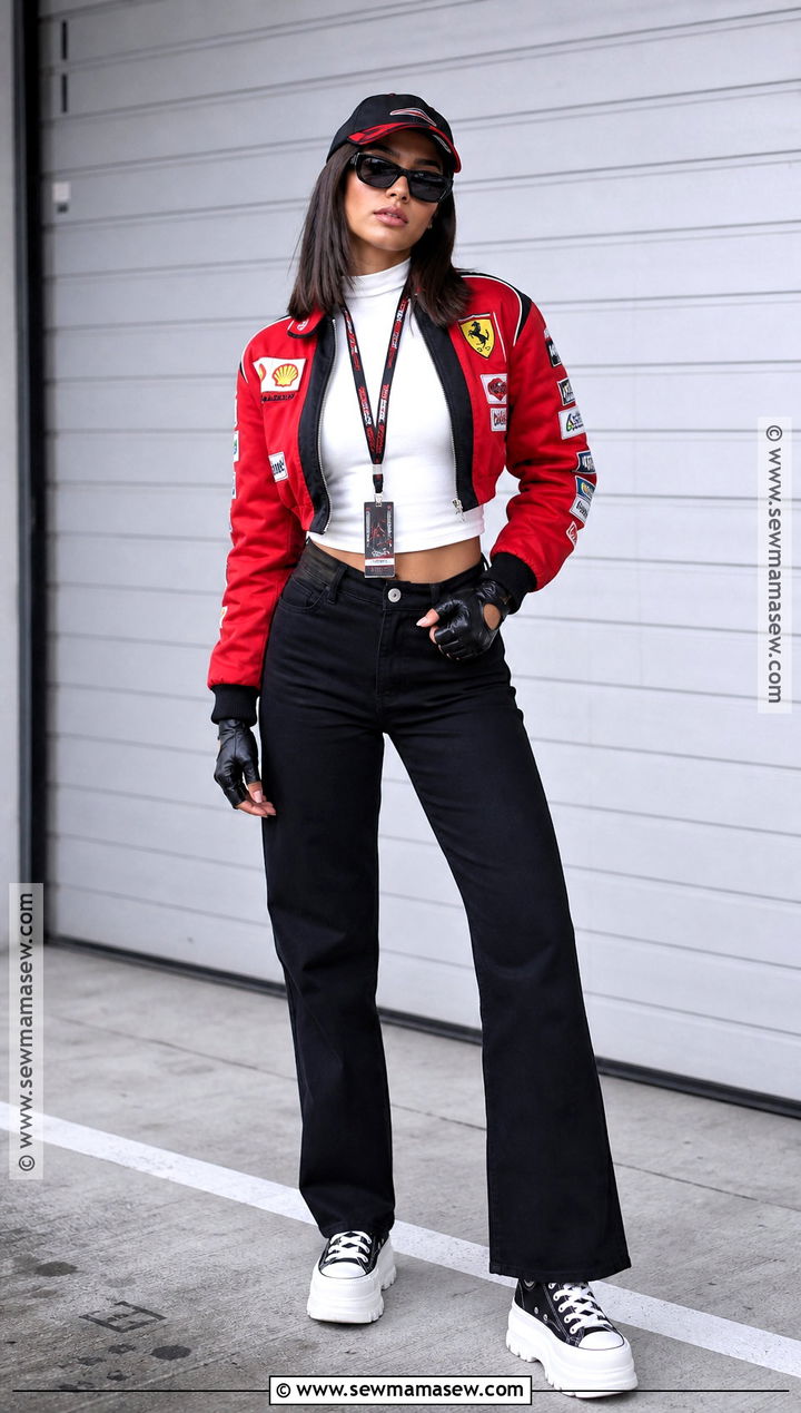 Cropped Jacket Race Car Driver Costume - 30 Race Car Driver Costume Ideas for Women