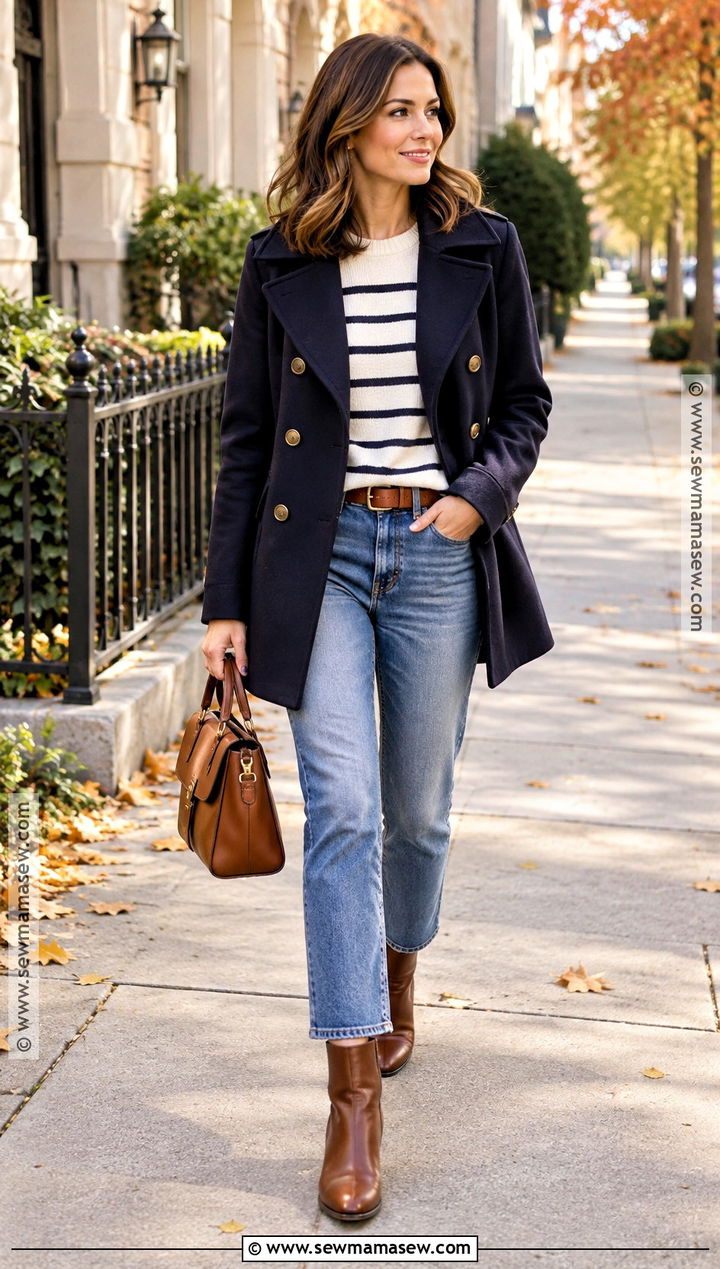 Cropped Jeans With Ankle Boots And Peacoat - 25 fall jeans