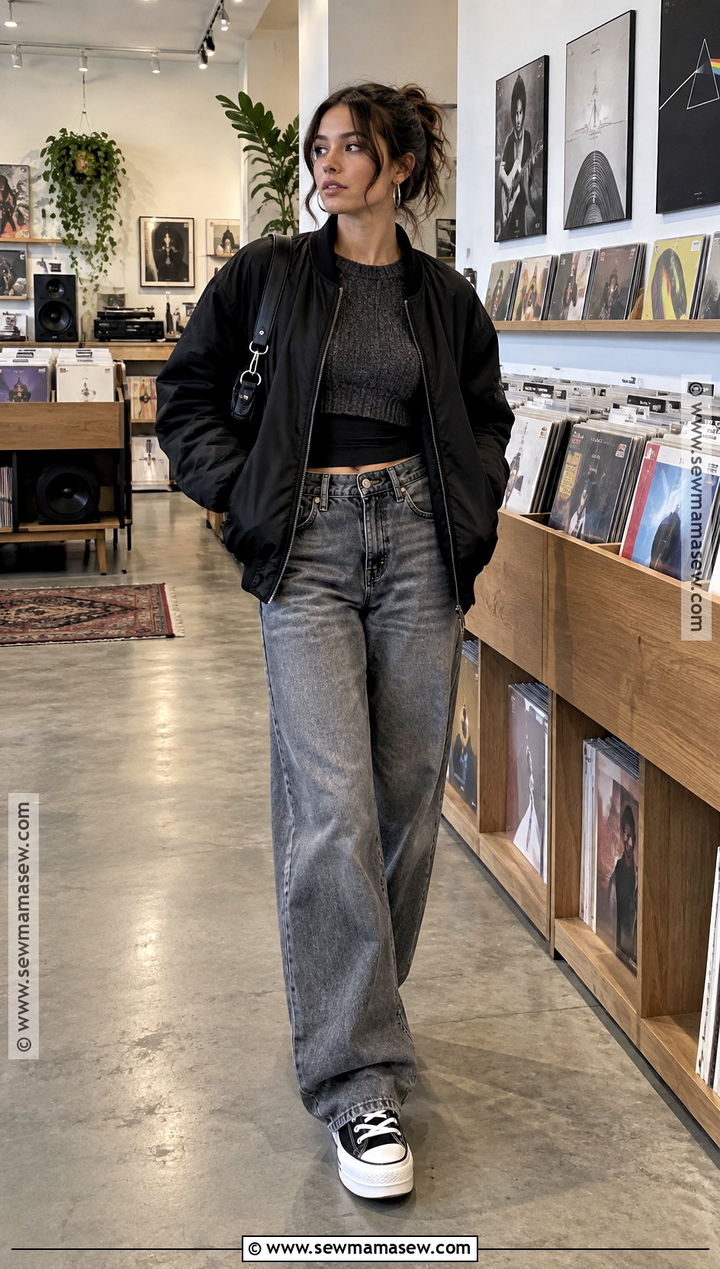 Cropped Sweater And High Waisted Jeans Outfit - 20 the neighbourhood sweater weather ideas