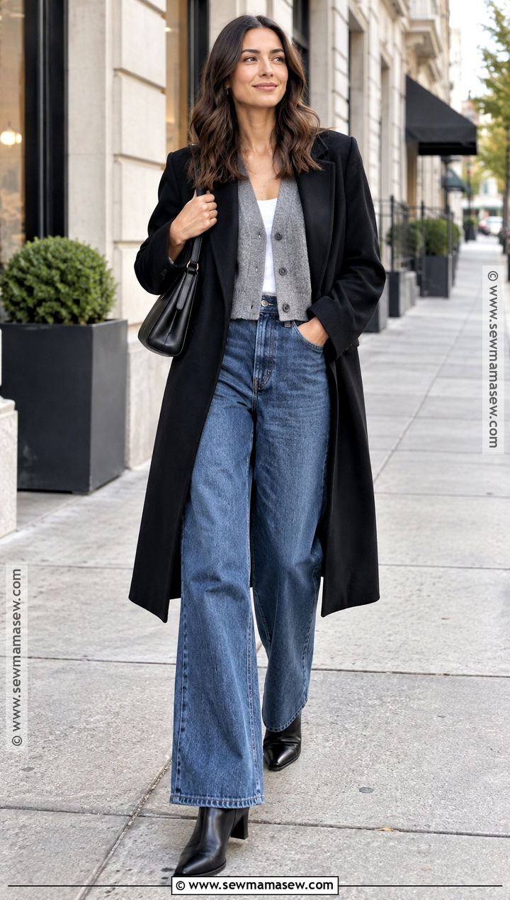 Cropped Sweater With High Waisted Jeans - 20 Fall Sweaters for Women
