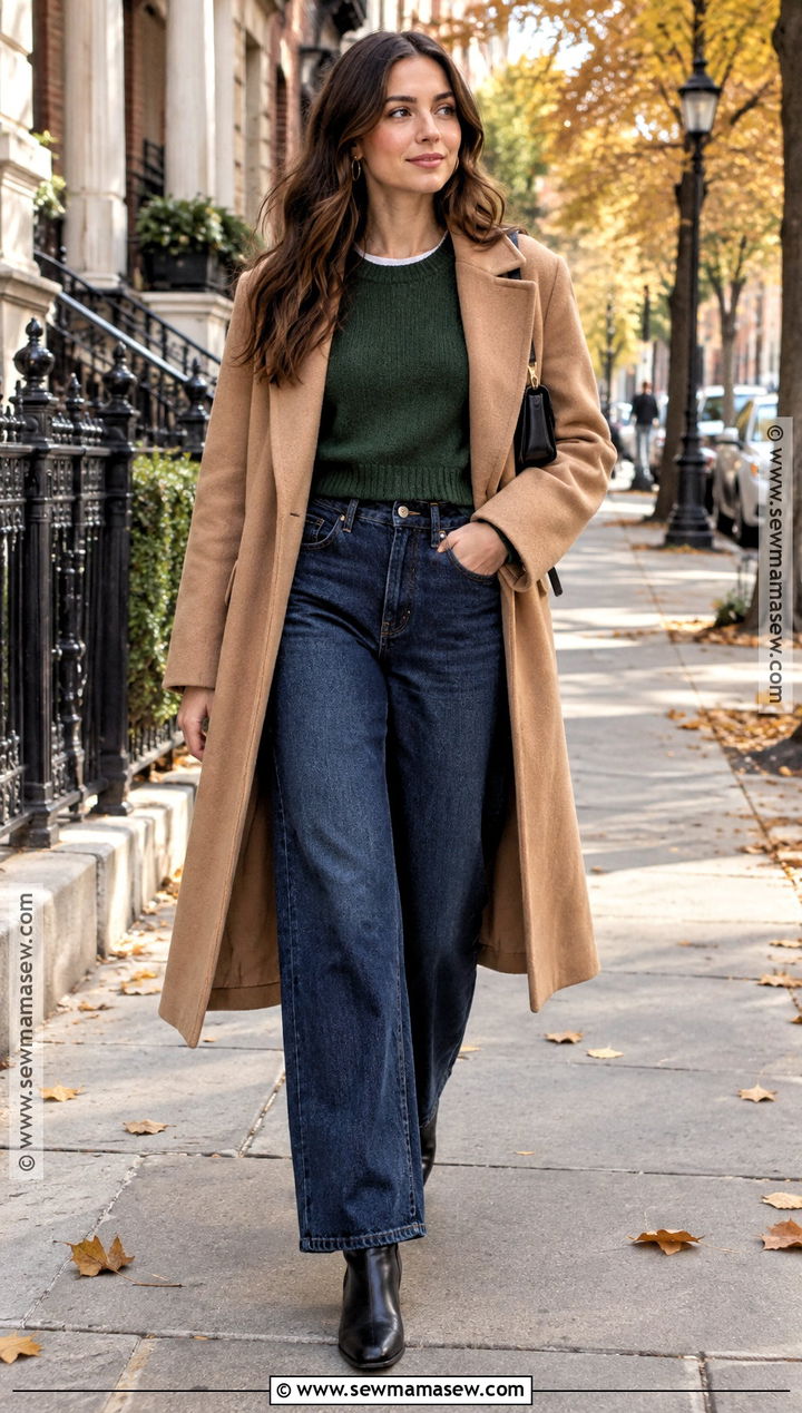 Cropped Sweater With High Waisted Jeans - 15 comfy fall sweaters