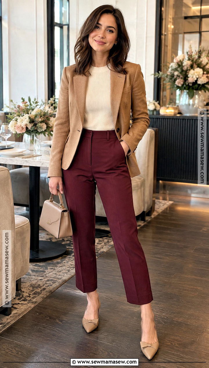 Cropped Trousers Fall Baby Shower Outfit - 25 fall baby shower outfit ideas