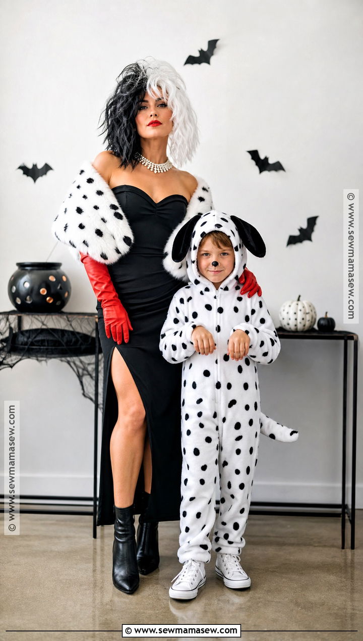 Cruella And Dalmatian Costume - 30 mother son halloween costumes