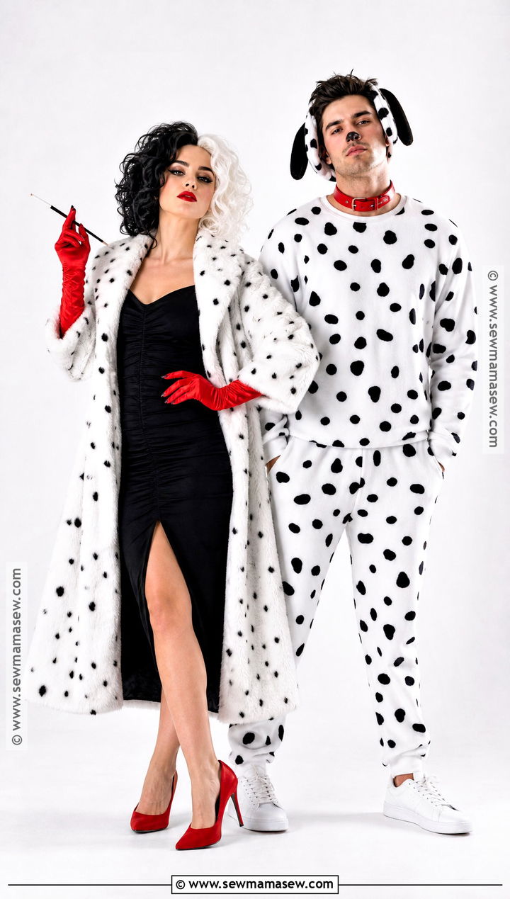 Cruella And Dalmatian Couple Costume - 40 disney couple costumes