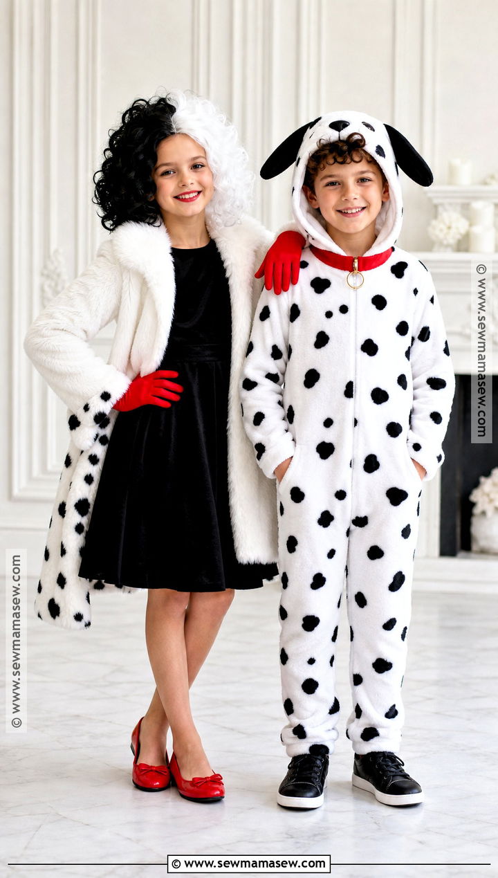Cruella And Dalmatian Sibling Costume - 35 brother and sister halloween costumes