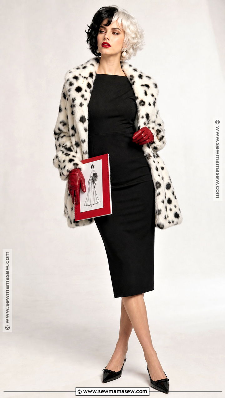 Cruella Costume With Split Hair Color - 30 short hair costume ideas halloween