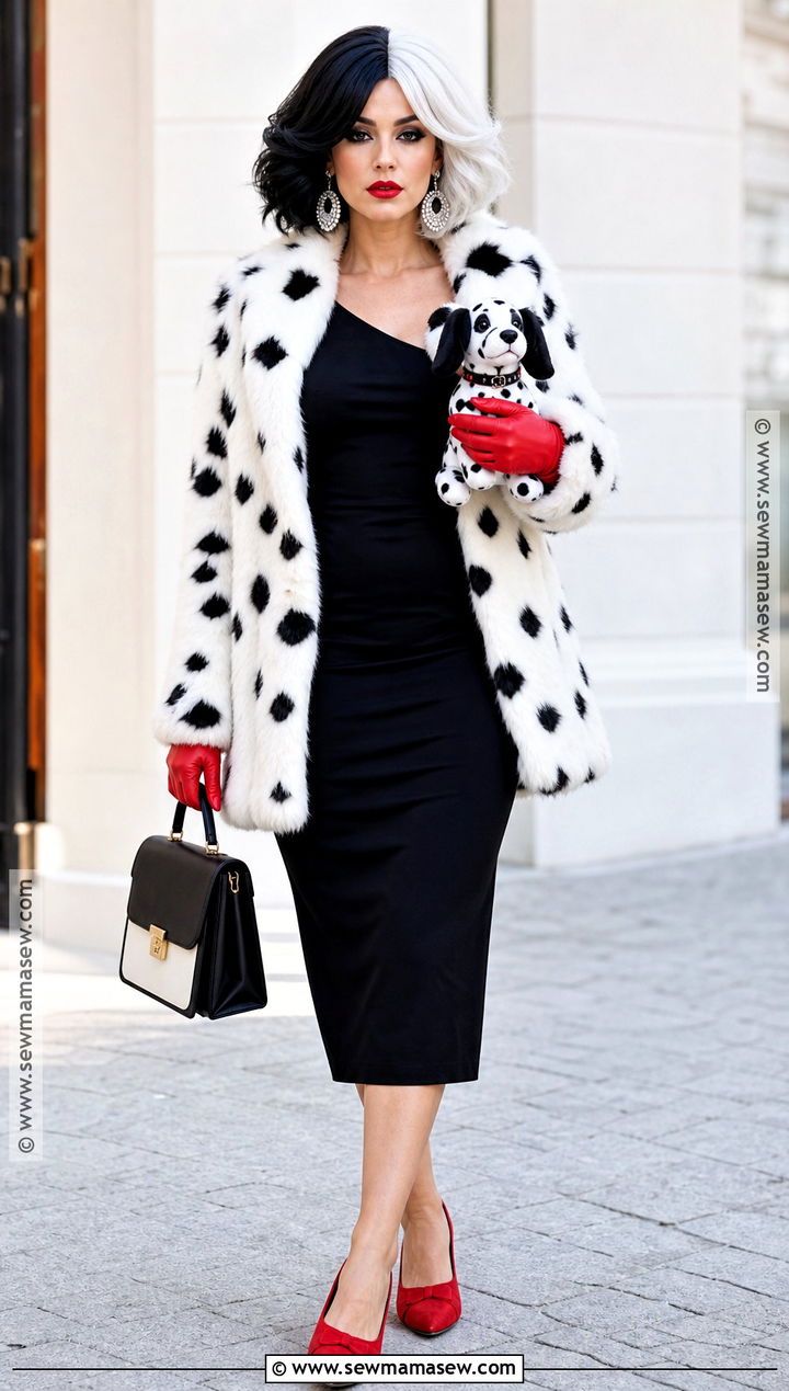 Cruella De Vil Costume With Faux Fur Coat - 40 halloween costumes for women