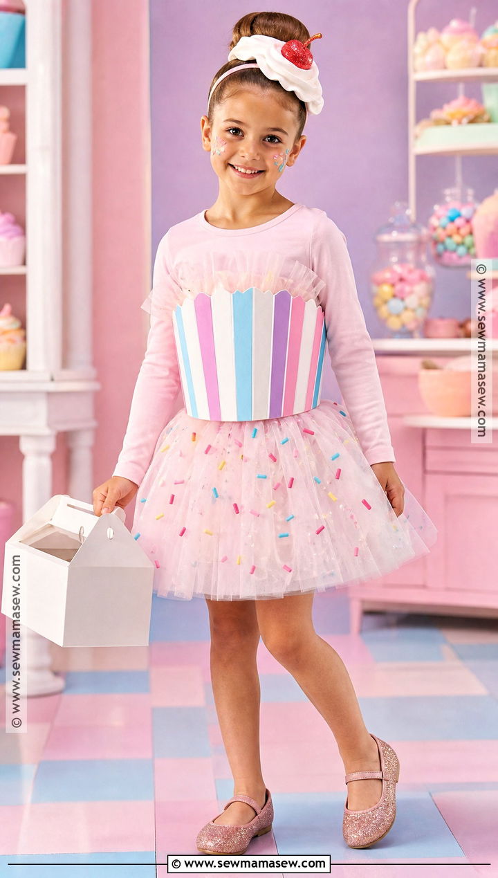 Cupcake Costume With Sprinkle Skirt - 40 girls halloween costumes