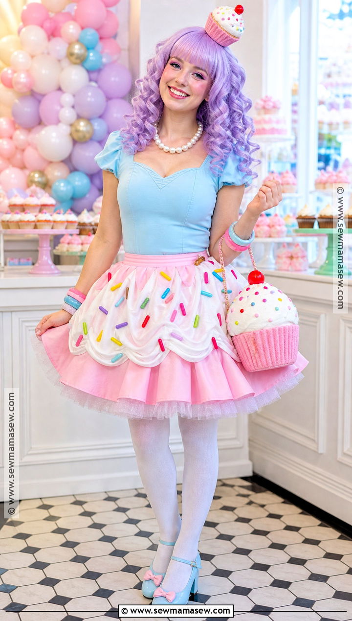Cupcake Princess Costume With Sprinkle Skirt - 30 Candy Land Costumes for Women