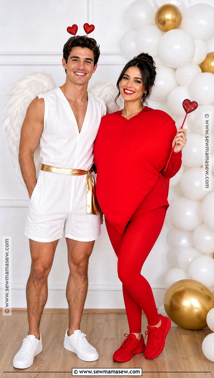 Cupid And Heart Duo Costume - 35 duo halloween costumes cute