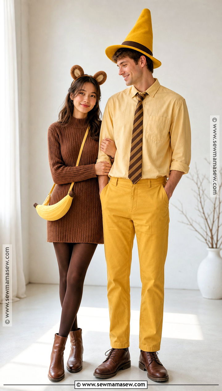 Curious George Costume With Brown Dress - 35 curious george couple costume ideas