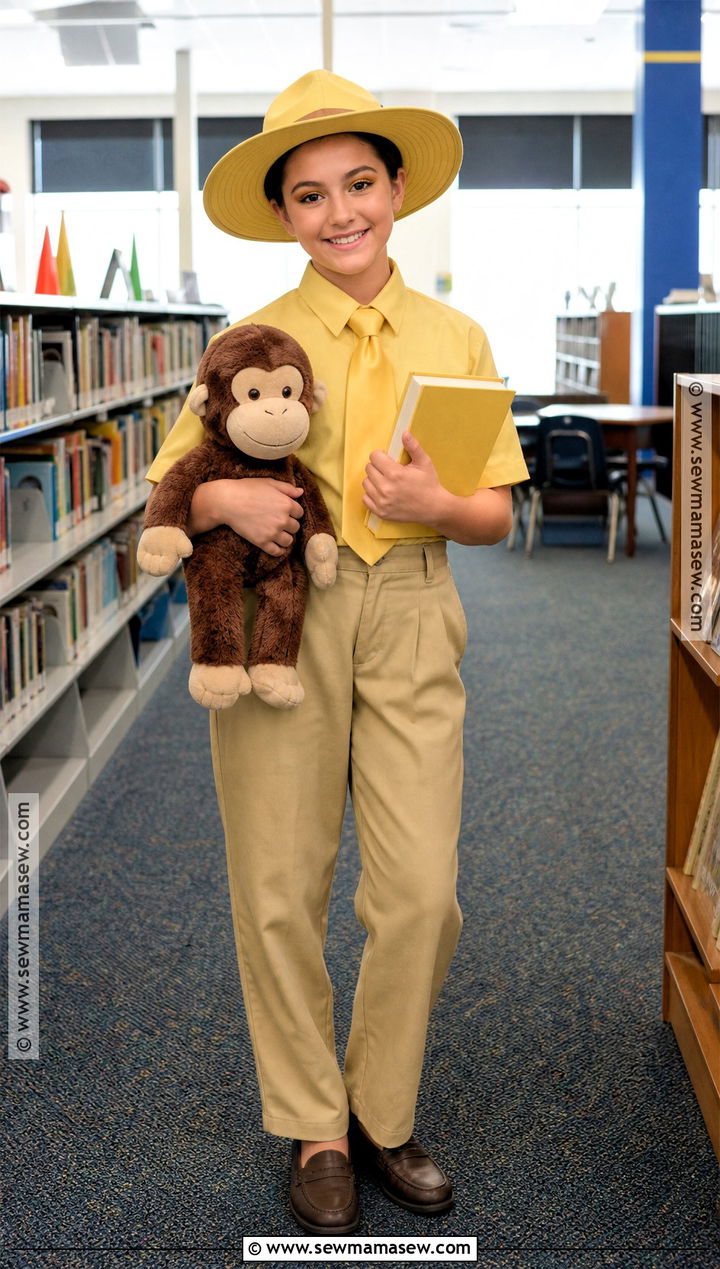Curious George Costume With Yellow Hat - 40 school halloween costumes