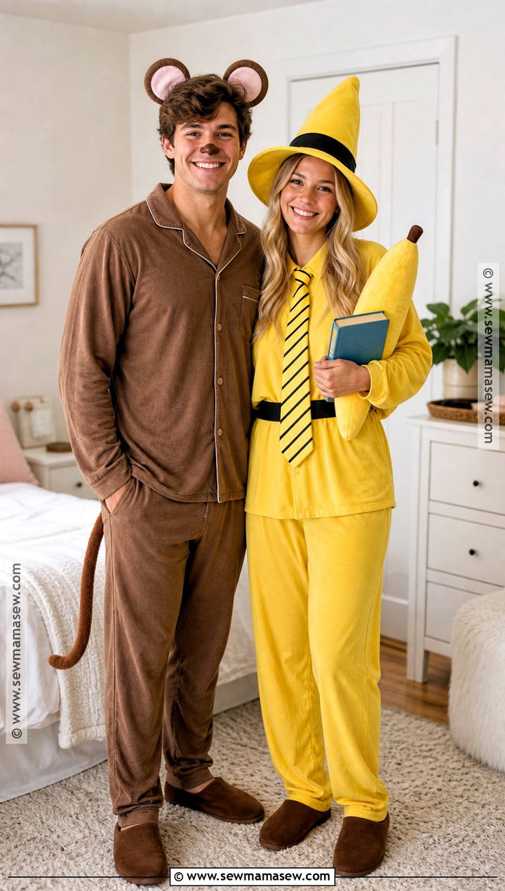 Curious George Pajama Couple Costume - 35 curious george couple costume ideas