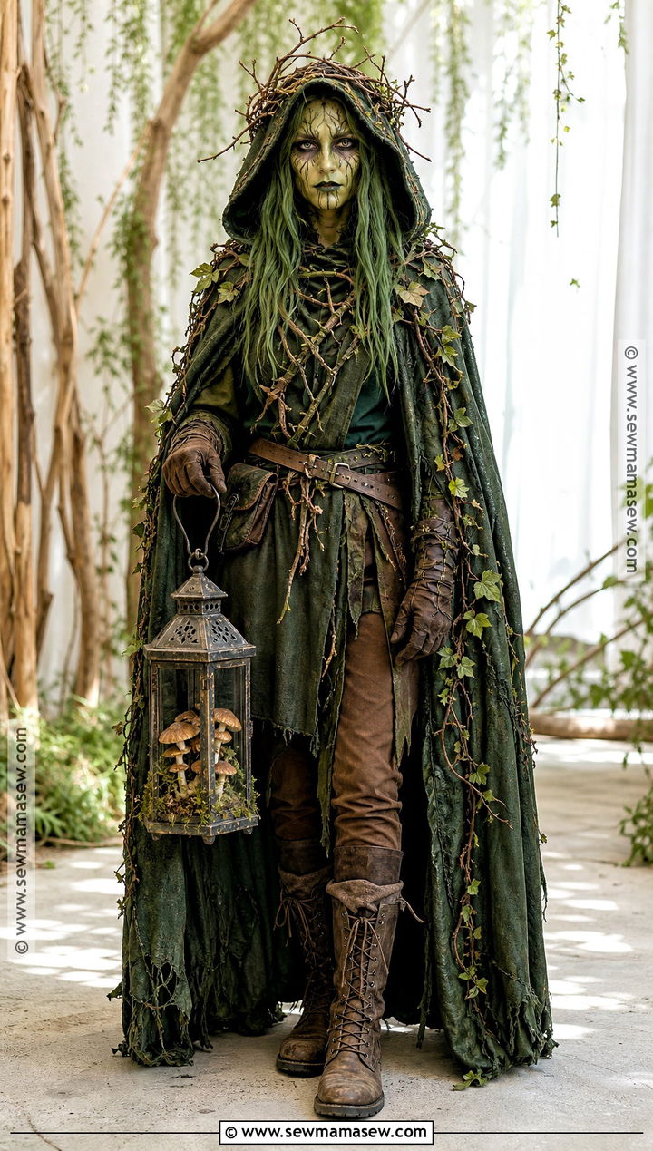 Cursed Forest Guardian Costume With Vine Cape - 35 spooky halloween costumes