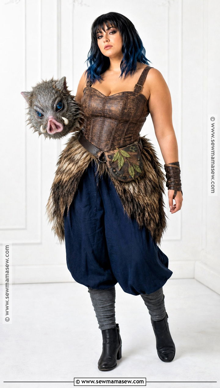 Curvy Inosuke Cosplay With Corset Style Top - 30 Inosuke Cosplay Ideas for Females
