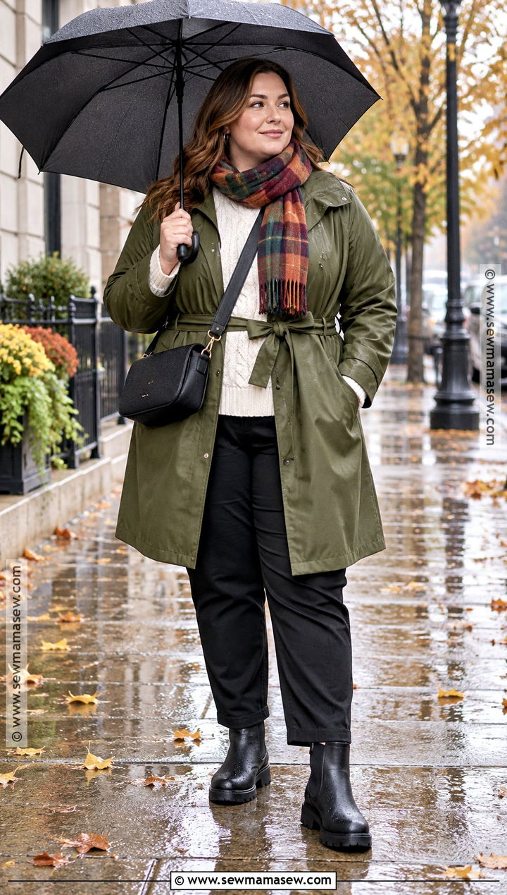 Curvy Rainy Autumn Day Outfit - 20 Autumn Curvy Outfits