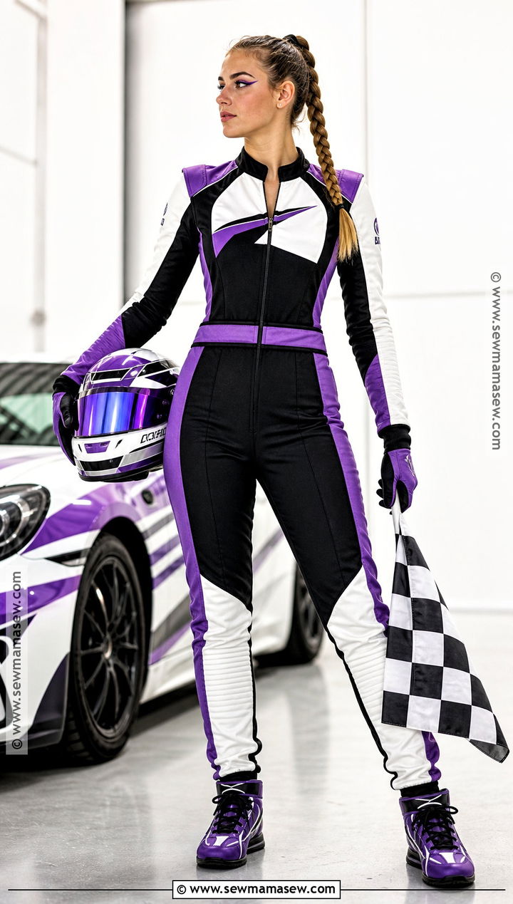 Custom F1 Driver Costume With Name Patches - 30 F1 Driver Costume Ideas for Women