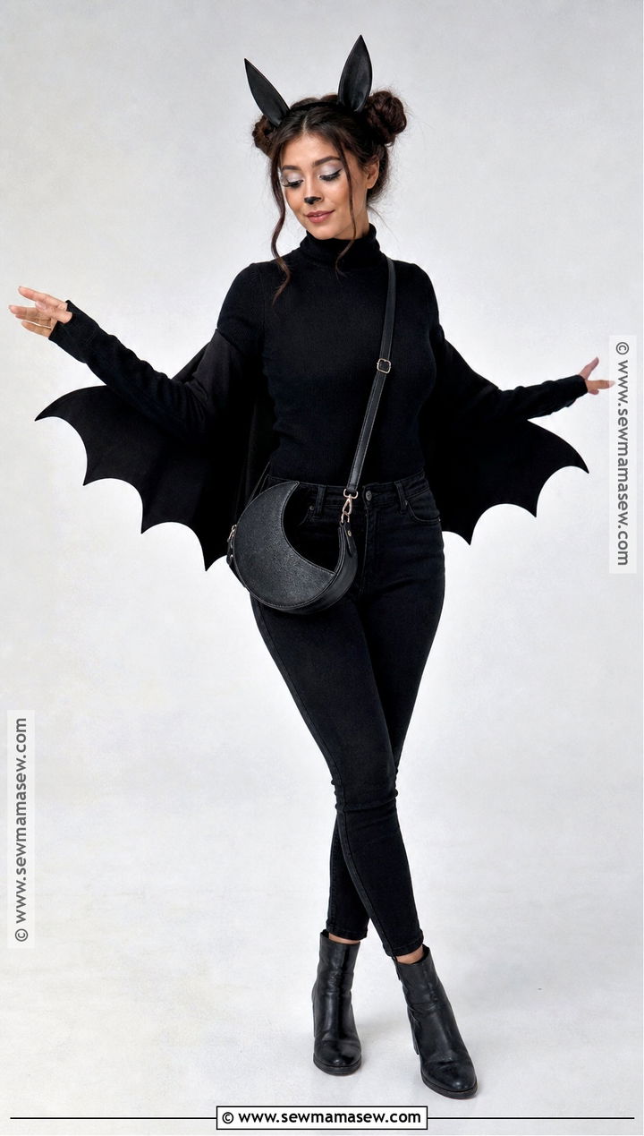 Cute Bat Costume With Black Wings - 30 simple halloween costume ideas