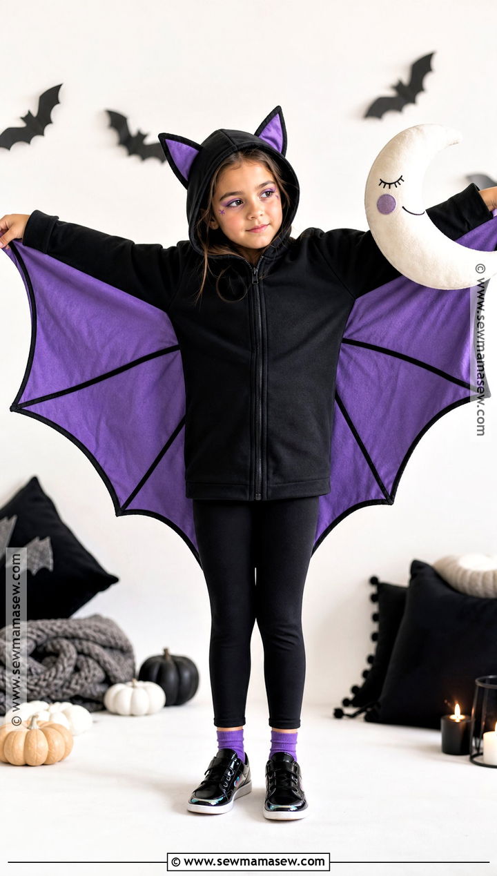 Cute Bat Costume With Wing Cape - 45 kids halloween costumes