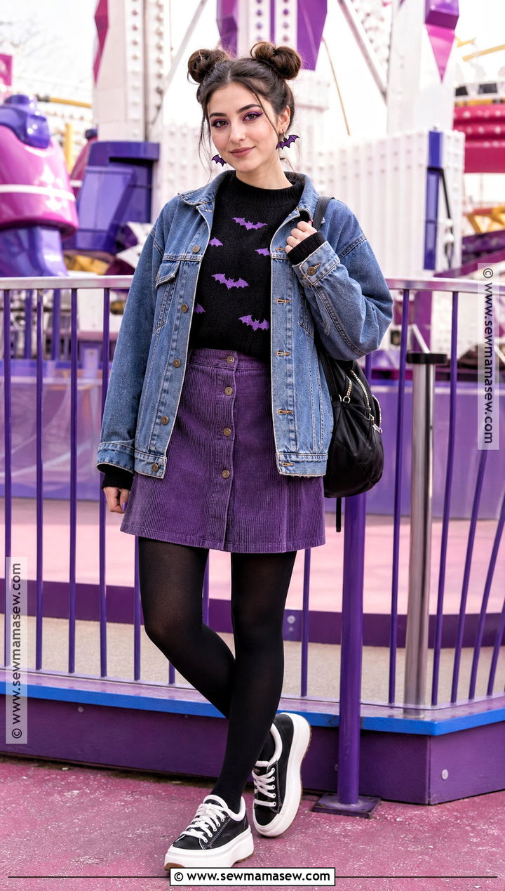 Cute Bat Halloween Outfit - 30 Halloween Aesthetic Outfits