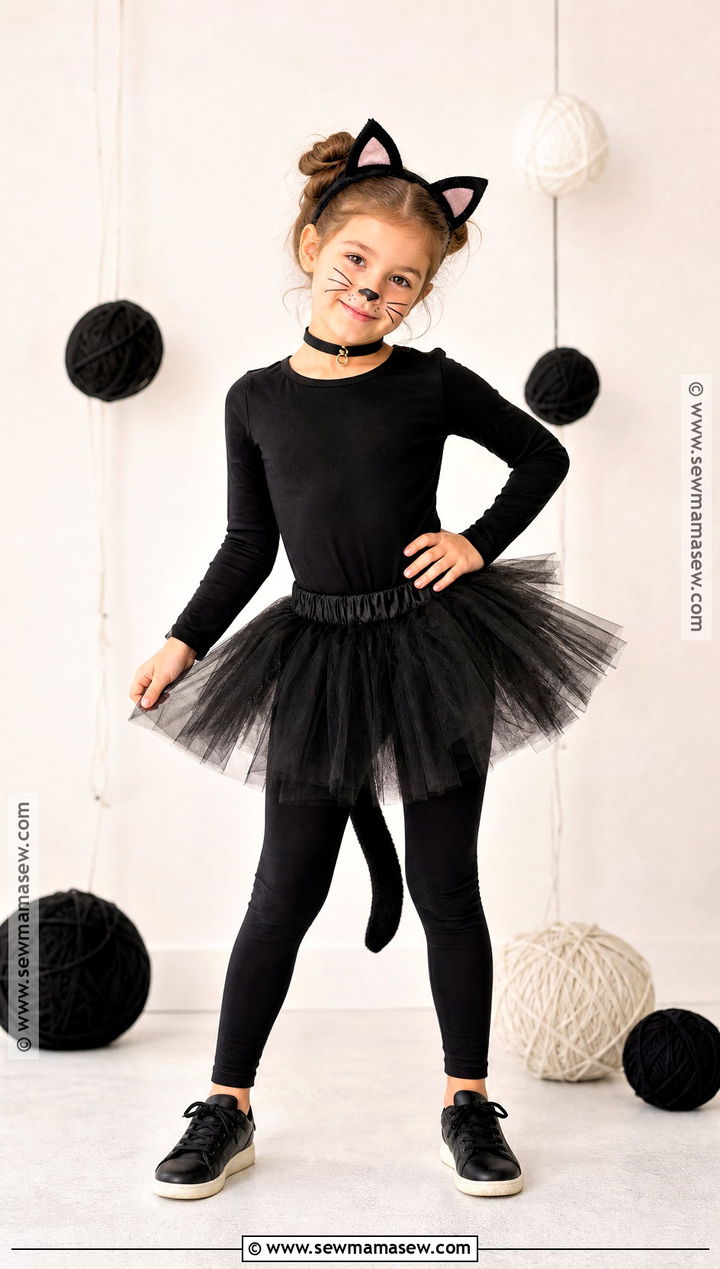 Cute Black Cat Costume With Tutu - 30 costumes for kids