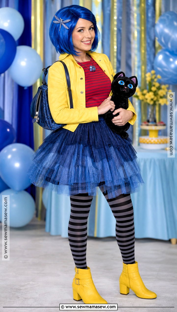 Cute Coraline Costume With Blue Tutu - 30 caroline costume ideas