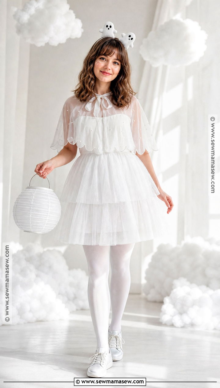 Cute Ghost Costume With White Tulle Dress - 45 cute costumes