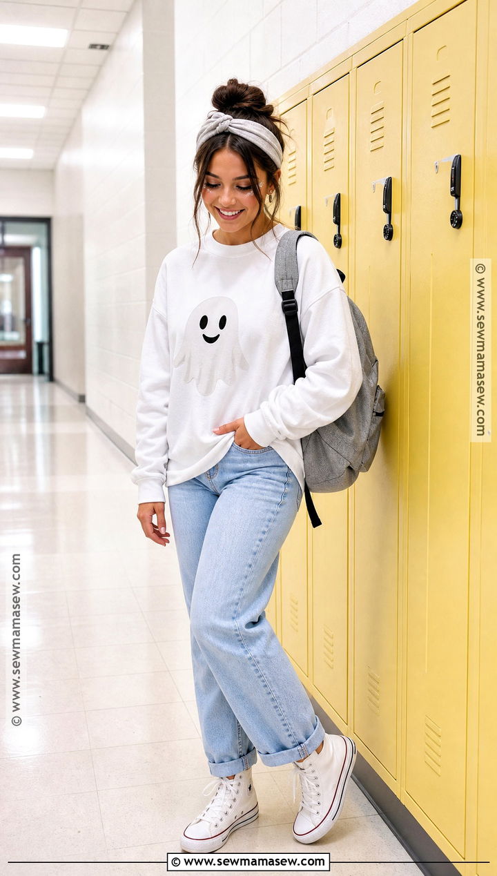 Cute Ghost Halloween School Outfit - 30 halloween school outfit ideas