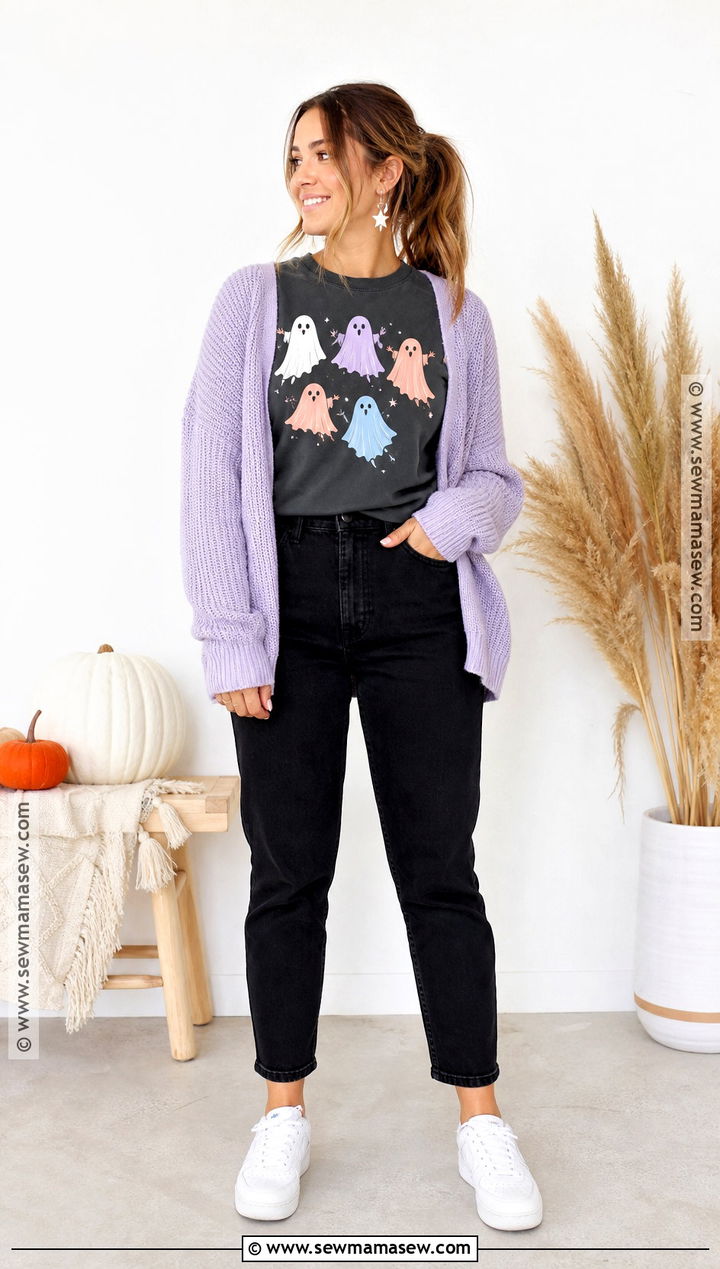 Cute Ghost Halloween Shirt - 30 Halloween Shirt Design Ideas