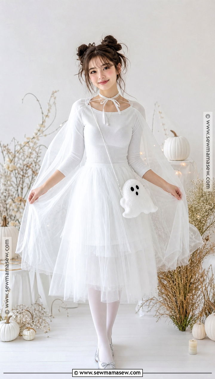 Cute Ghost Outfit With Tulle Skirt - 30 Ghost Outfit Ideas