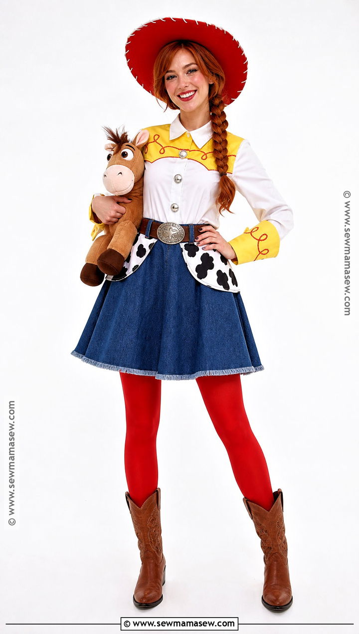 Cute Jessie Costume With Denim Skirt - 30 jessie toy story halloween costume ideas