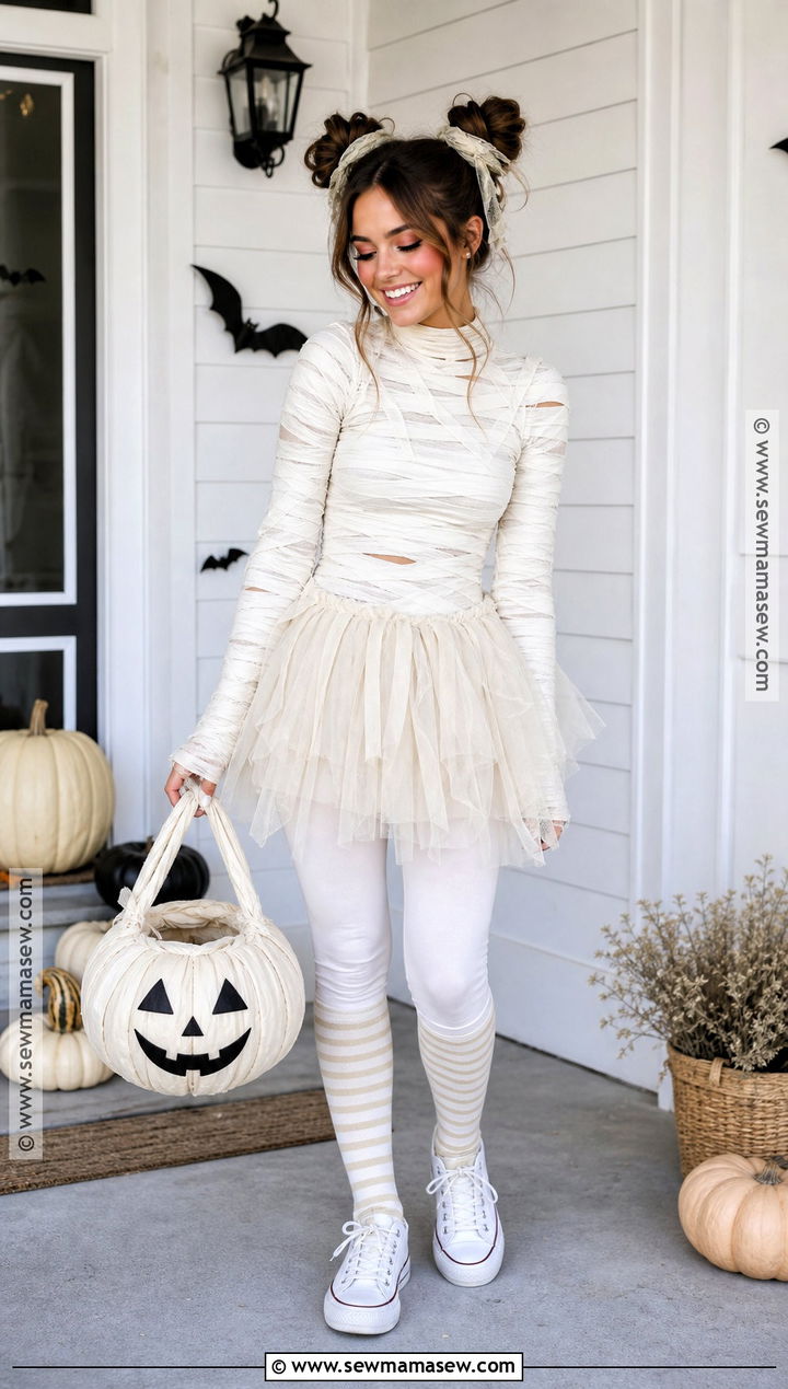 Cute Mummy Costume With Tulle Skirt - 40 mummy halloween costume ideas