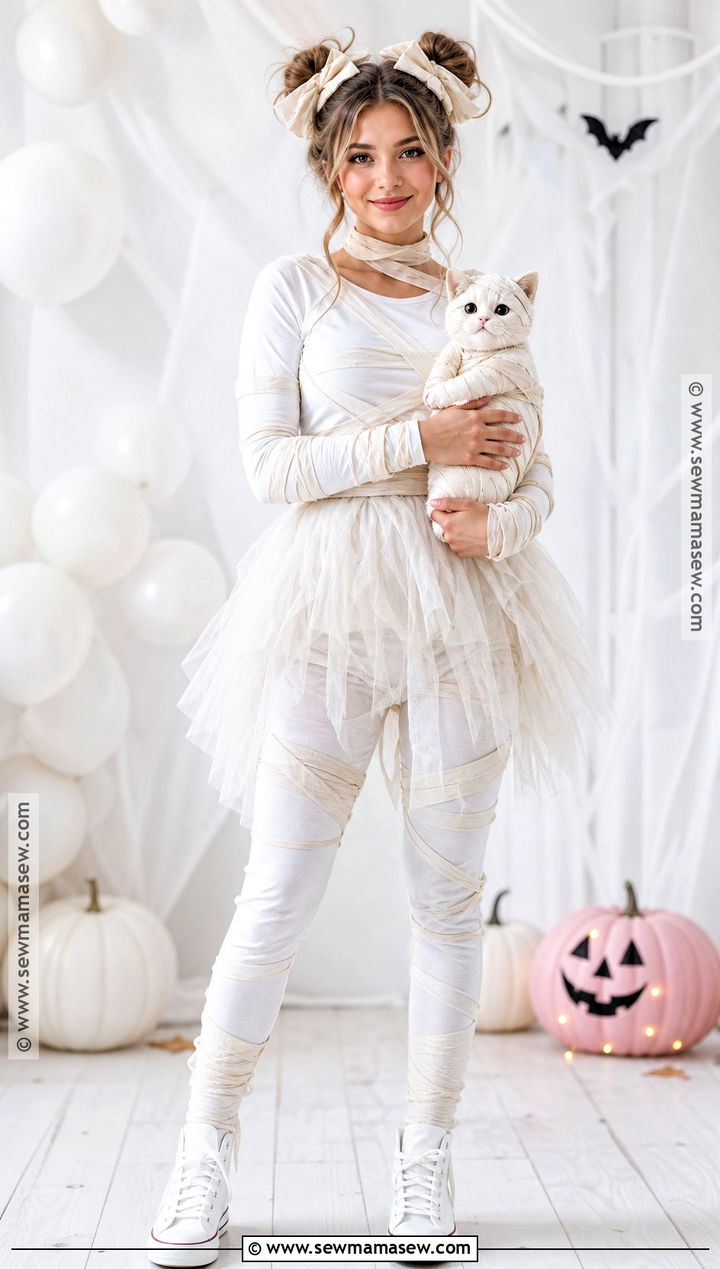Cute Mummy Costume With Tulle Skirt - 35 mummy costume ideas for women