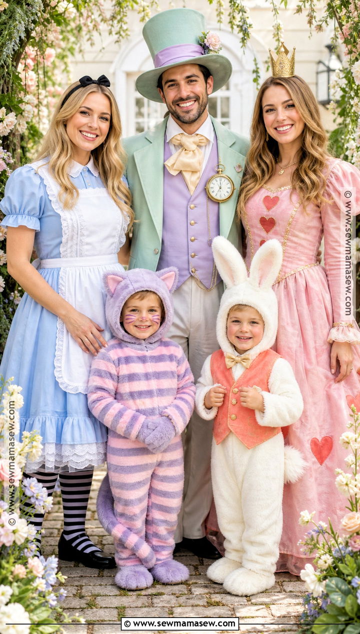 Cute Pastel Wonderland Family Costume - 30 alice in wonderland family costumes