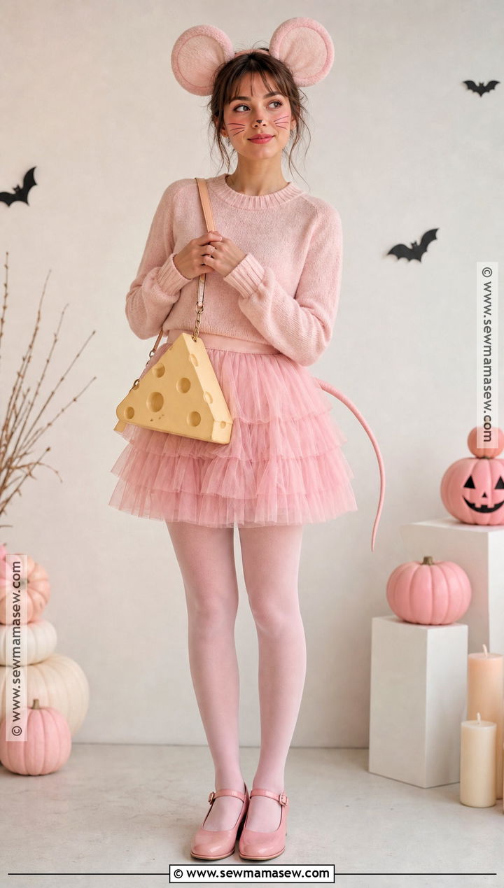 Cute Pink Mouse Costume - 35 mouse halloween costumes