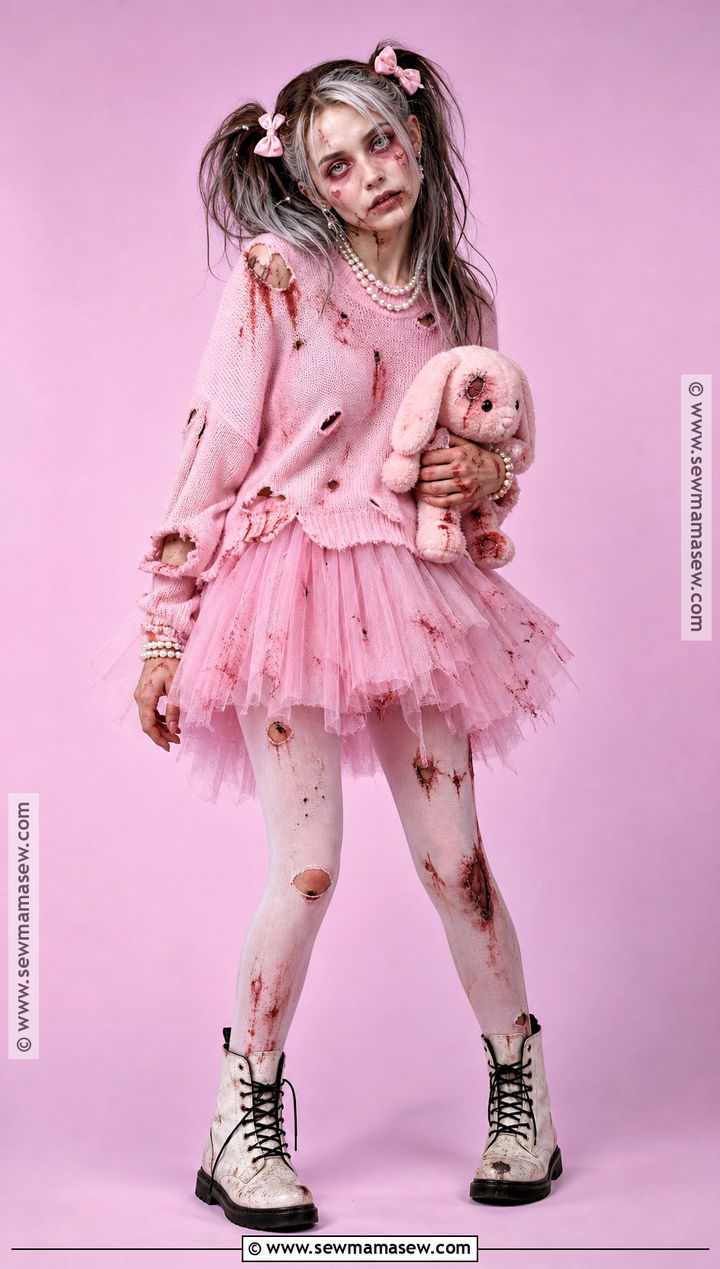 Cute Pink Zombie Costume - 35 zombie costume ideas