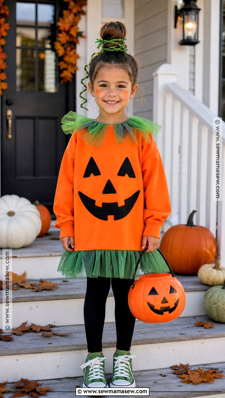 Cute Pumpkin Costume For Girls - 30 girl halloween costumes for kids
