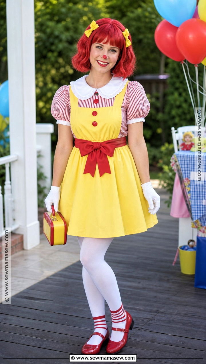 Cute Ronald McDonald Pinafore Costume - 30 Ronald Mcdonald Costume Ideas for Women
