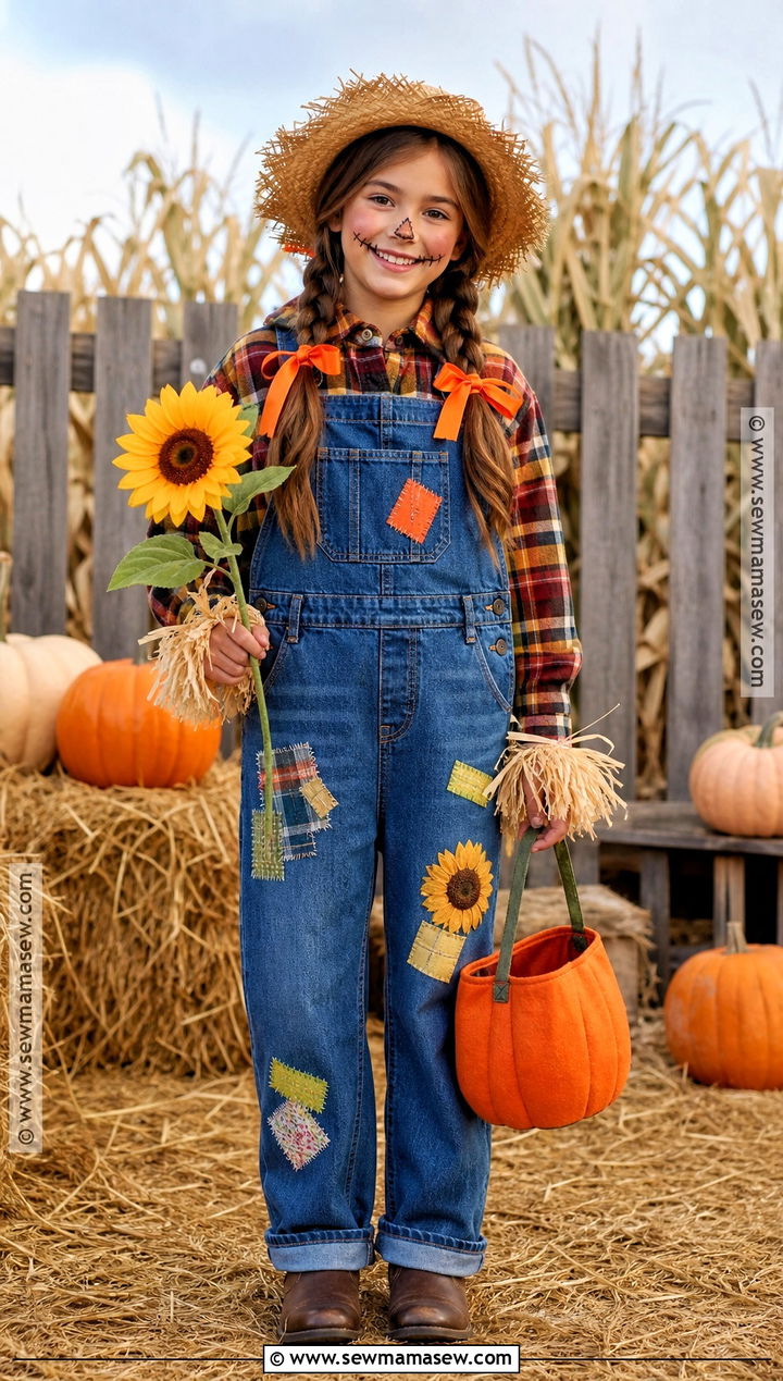 Cute Scarecrow Costume - 35 girls halloween costumes for kids