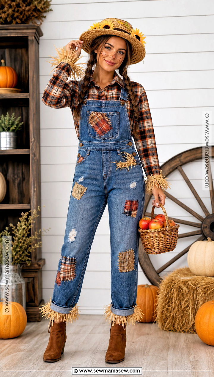 Cute Scarecrow Costume With Plaid Shirt - 45 costume party ideas
