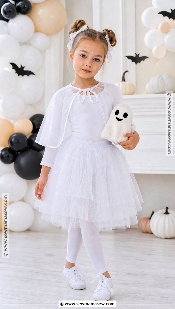 Cute Tulle Ghost Costume - 30 kids ghost costume ideas