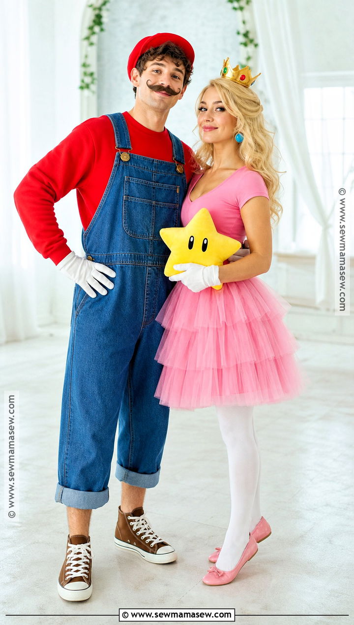 Cute Tulle Mario And Peach Couple Costume - 30 Mario And Peach Costumes for Couples