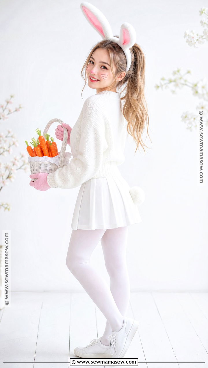 Cute White Bunny Costume - 35 cute hollowed costumes