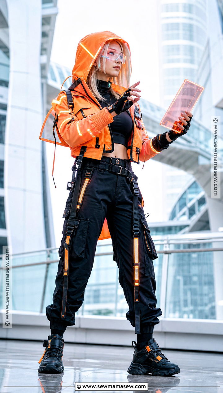 Cyber Kenny Cosplay With Neon Orange Jacket - 30 Kenny Cosplay Ideas